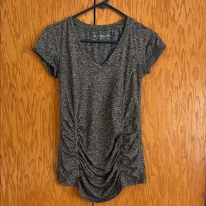 Beyond the Bump Charcoal V-Neck Ruched Athletic Tee